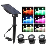 T-SUNRISE LED Solar Lamp Outdoor RGB Color Changing Solar Spotlight IP68-TI00818-Veeddydropshipping